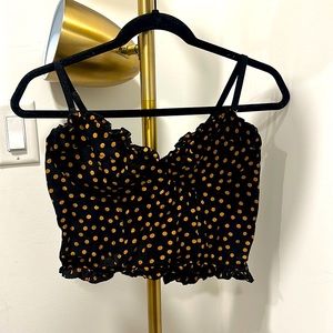 Black and cream polka dot crop bustier. Size M (French size 40). rouje brand.